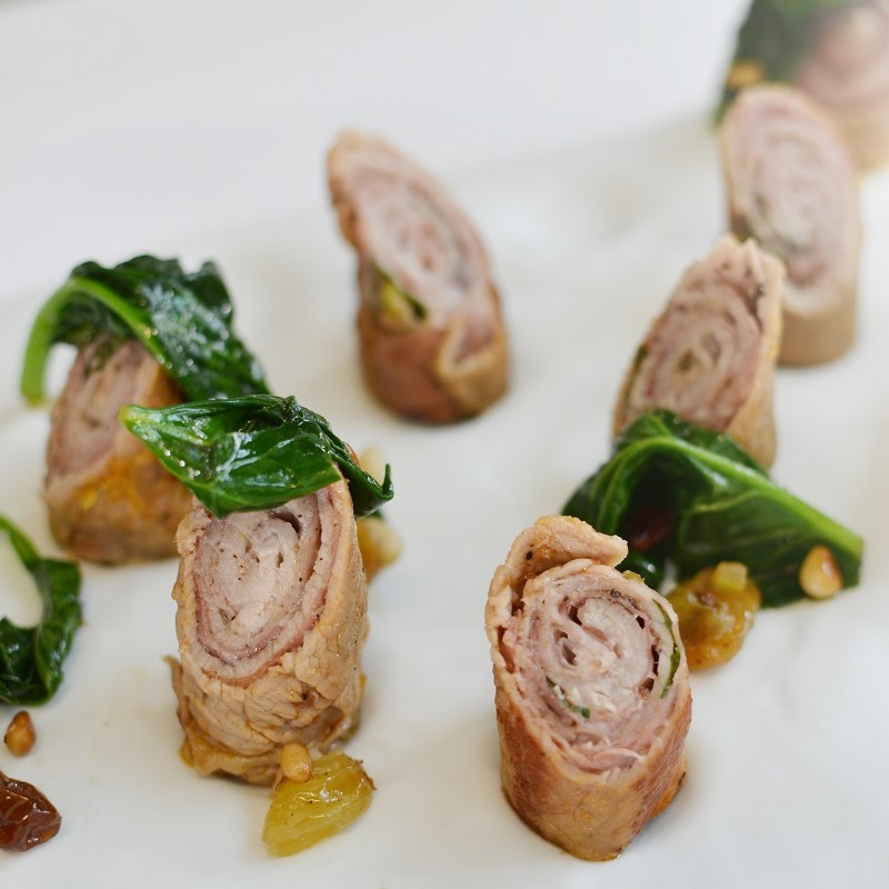 Involtini Di Carne Di Vitello Con Prosciutto Crudo Sale Pepe