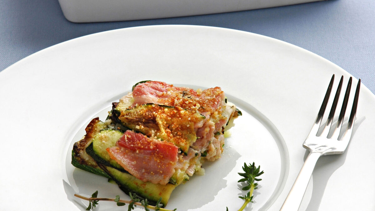 Zucchine, bacon e pecorino