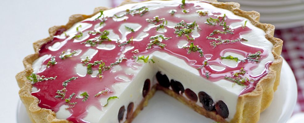 Torta con bavarese di yogurt e ciliegie | Sale&Pepe