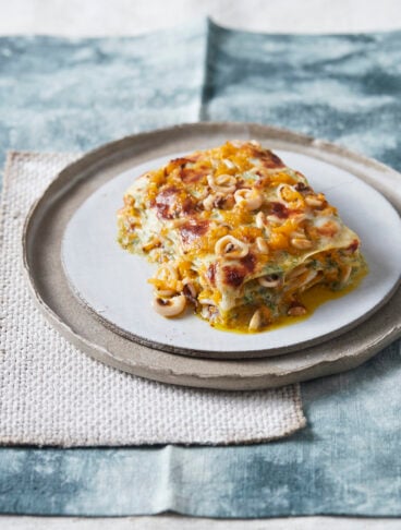 Lasagne con zucca, calamaro e finocchietto