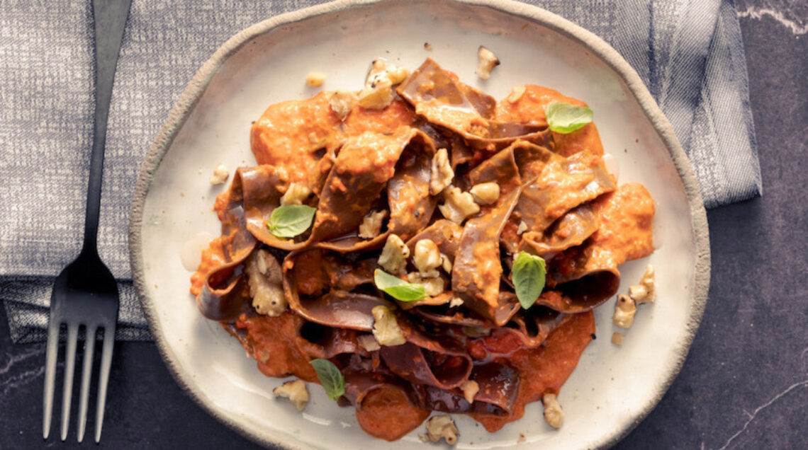 pappardelle in crema di peperoni