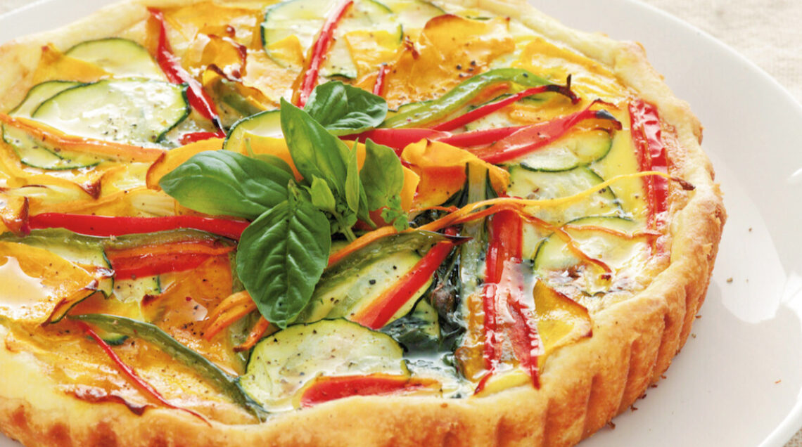 quiche di verdure, pancetta e provola