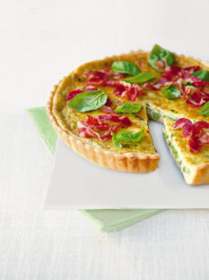 Quiche di piselli con pancetta