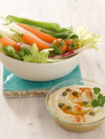 Dip di verdure con hummus leggero