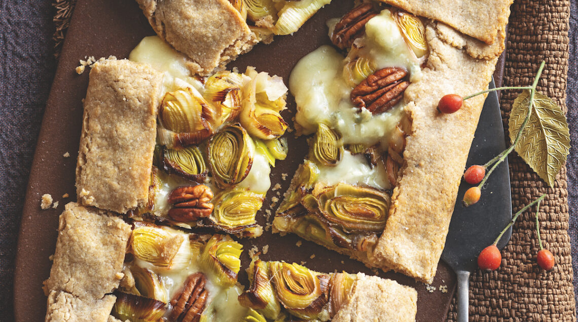 Tarte di porri al gorgonzola e noci pecan