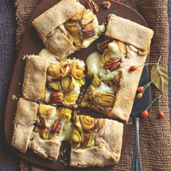 Tarte di porri al gorgonzola e noci pecan