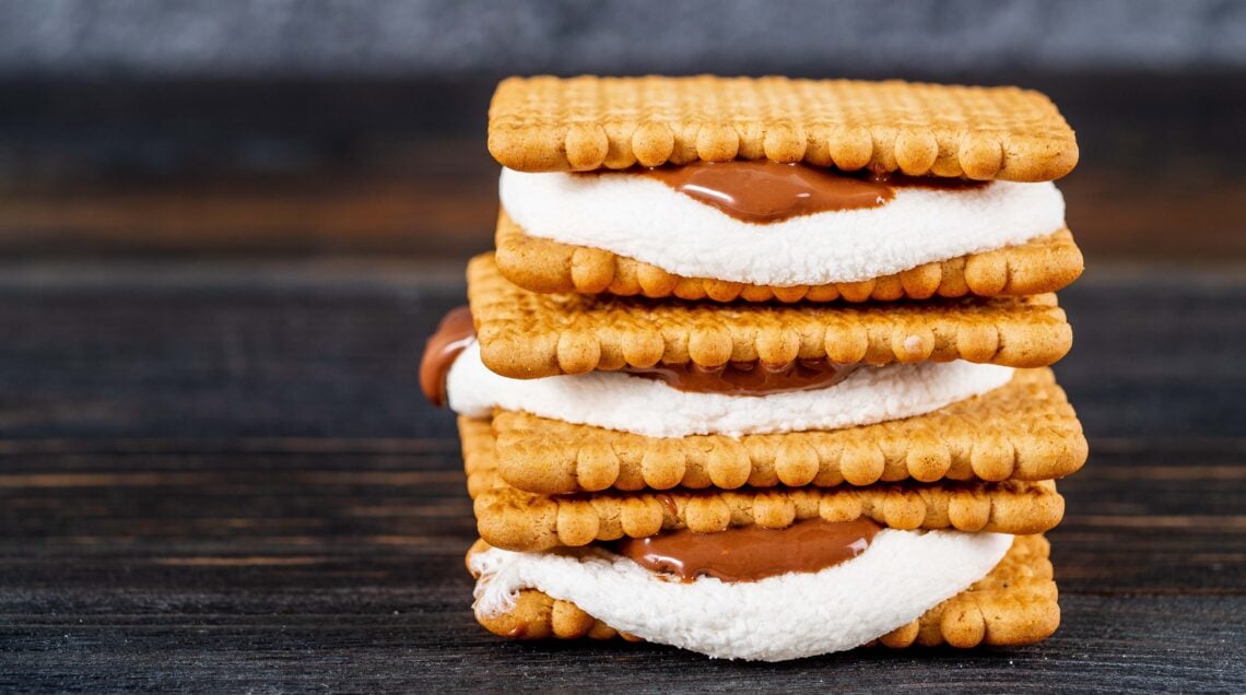 MARSHMALLOW S'MORE – traditional American sandwich