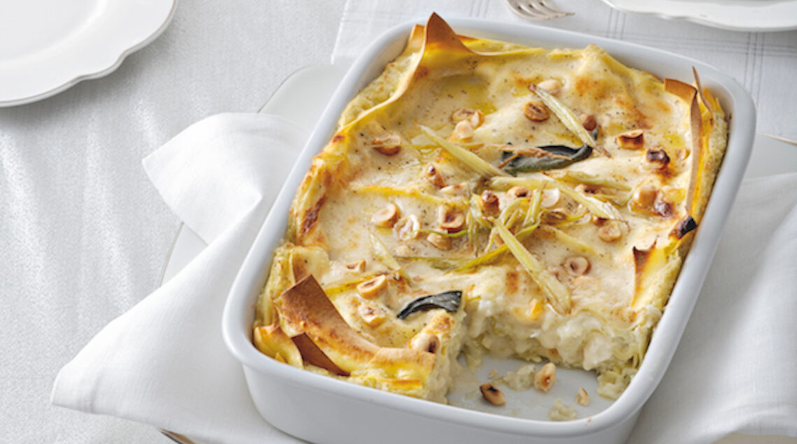 Lasagne alla crema di cardi e patate al tartufo