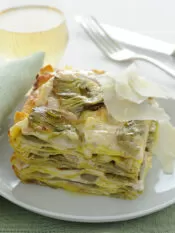 Lasagne con crema di formaggi e Praga