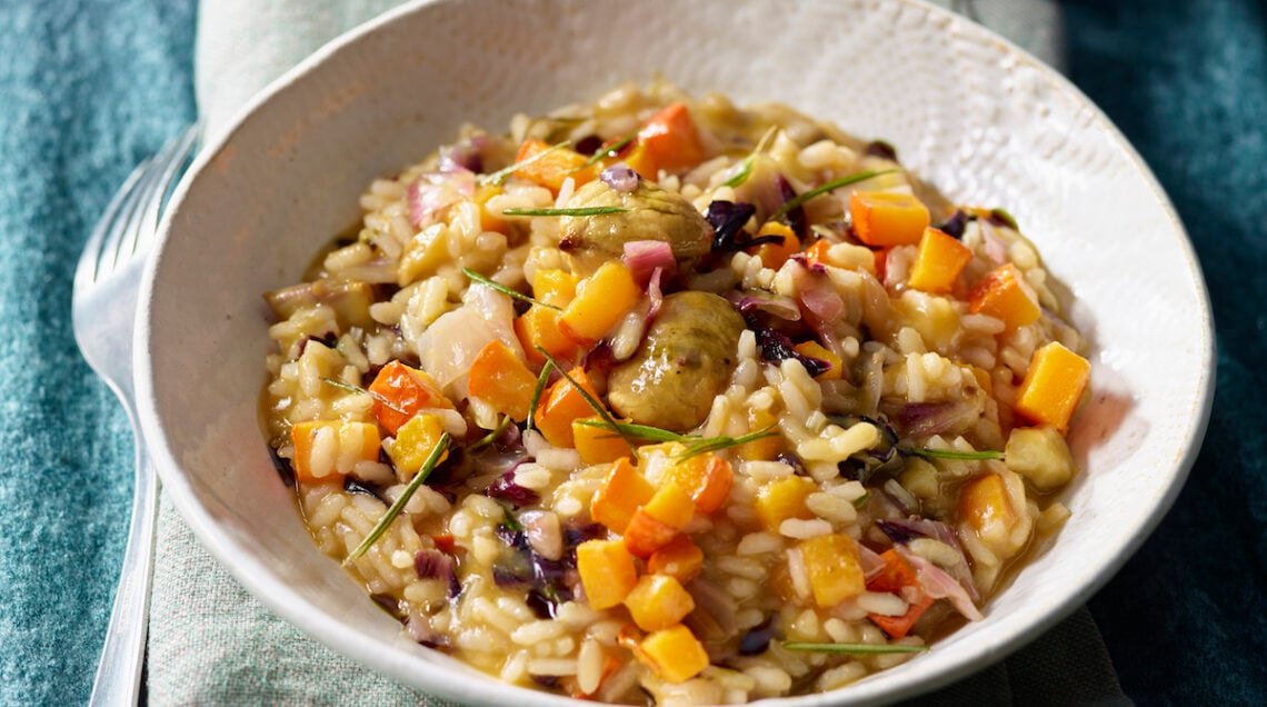 Risotto con radicchio rosso e rosmarino