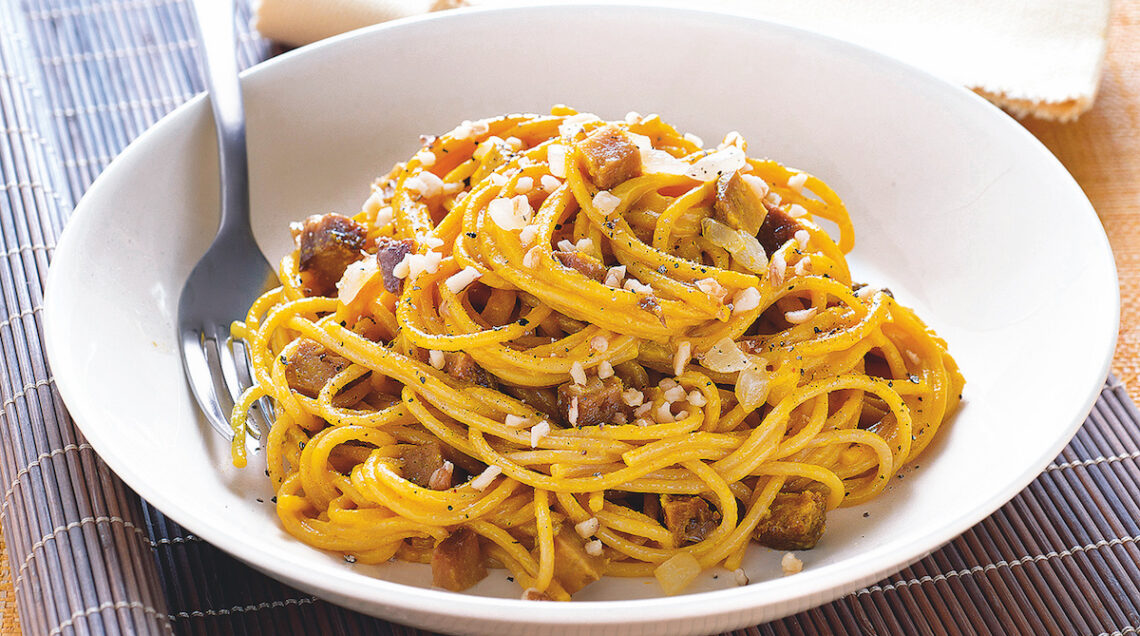 Spaghetti alla carbonara vegan