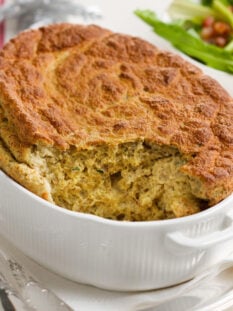 Soufflé di porcini con insalata amara